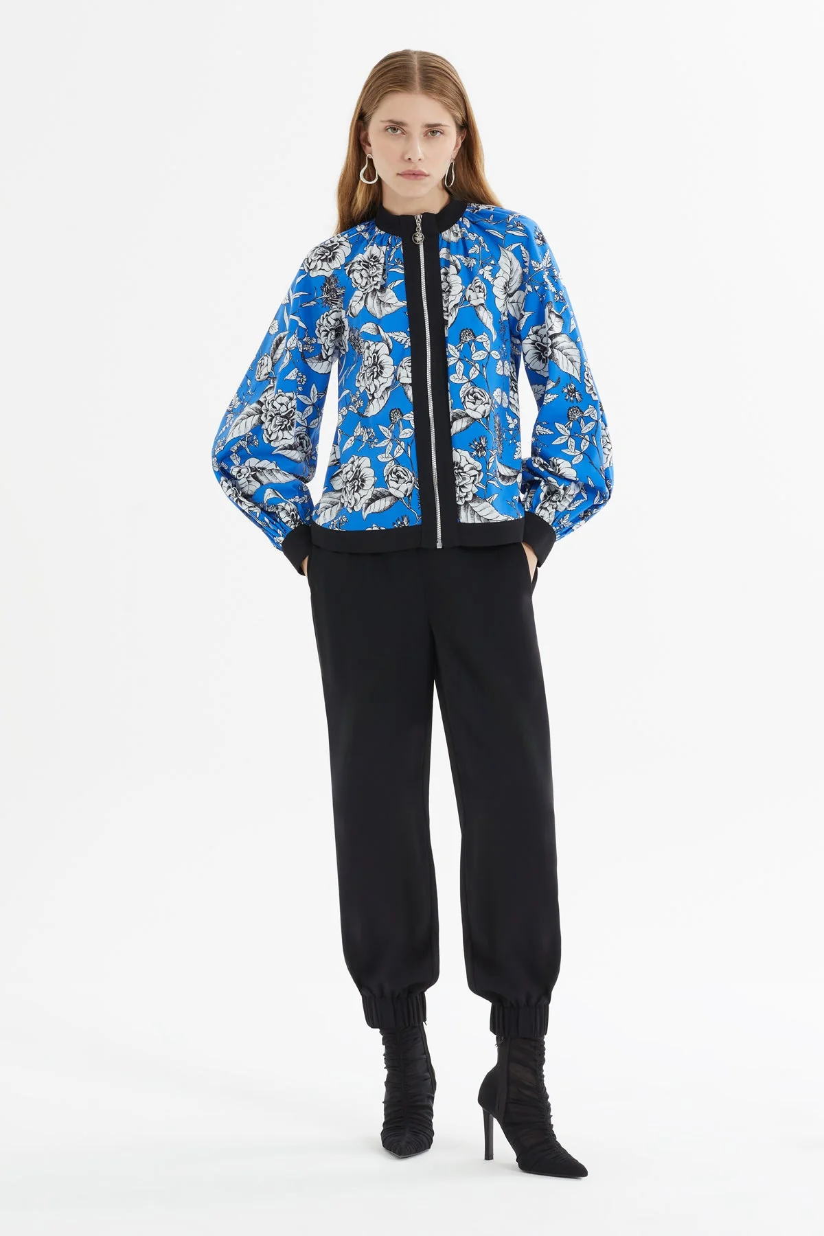 Blue Patterned Cotton Tracksuit