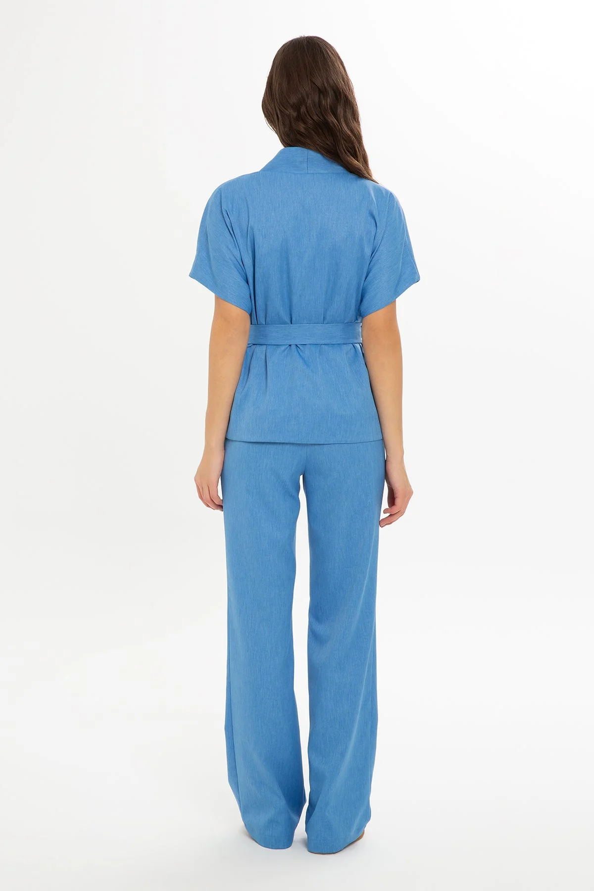 Blue Set with Belted Blouse - Image 4