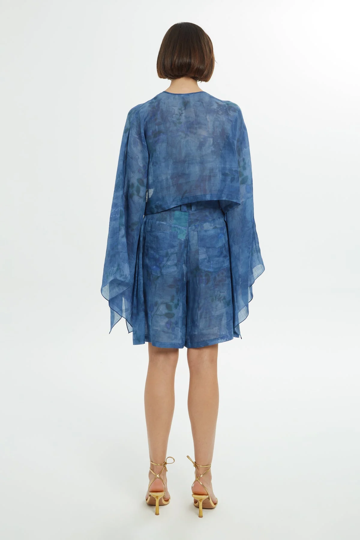 Blue Wide Sleeve Blouse - Image 4