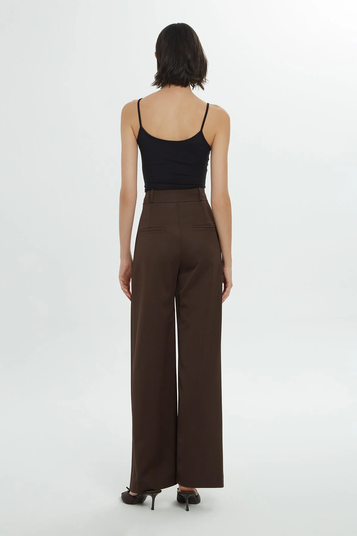 Brown Asymmetrical Tailored Pants - Image 3