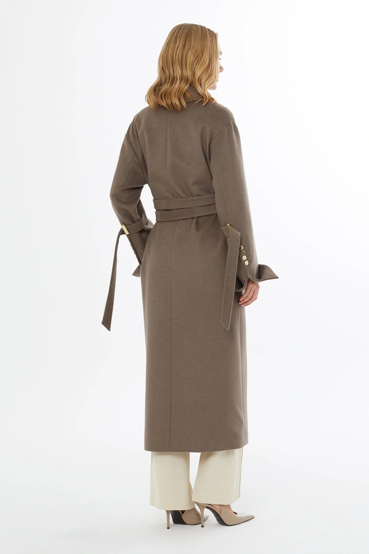 Brown Double-Belt Oversized Coat - Image 4