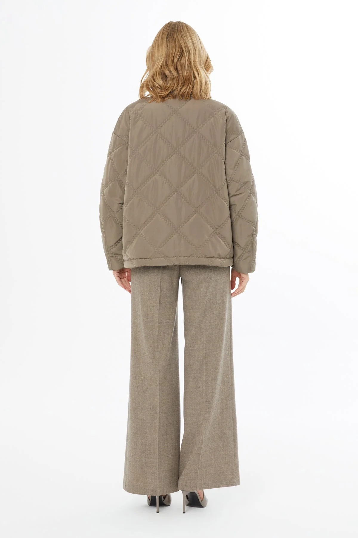 Brown Lined Quilted Coat - Image 5