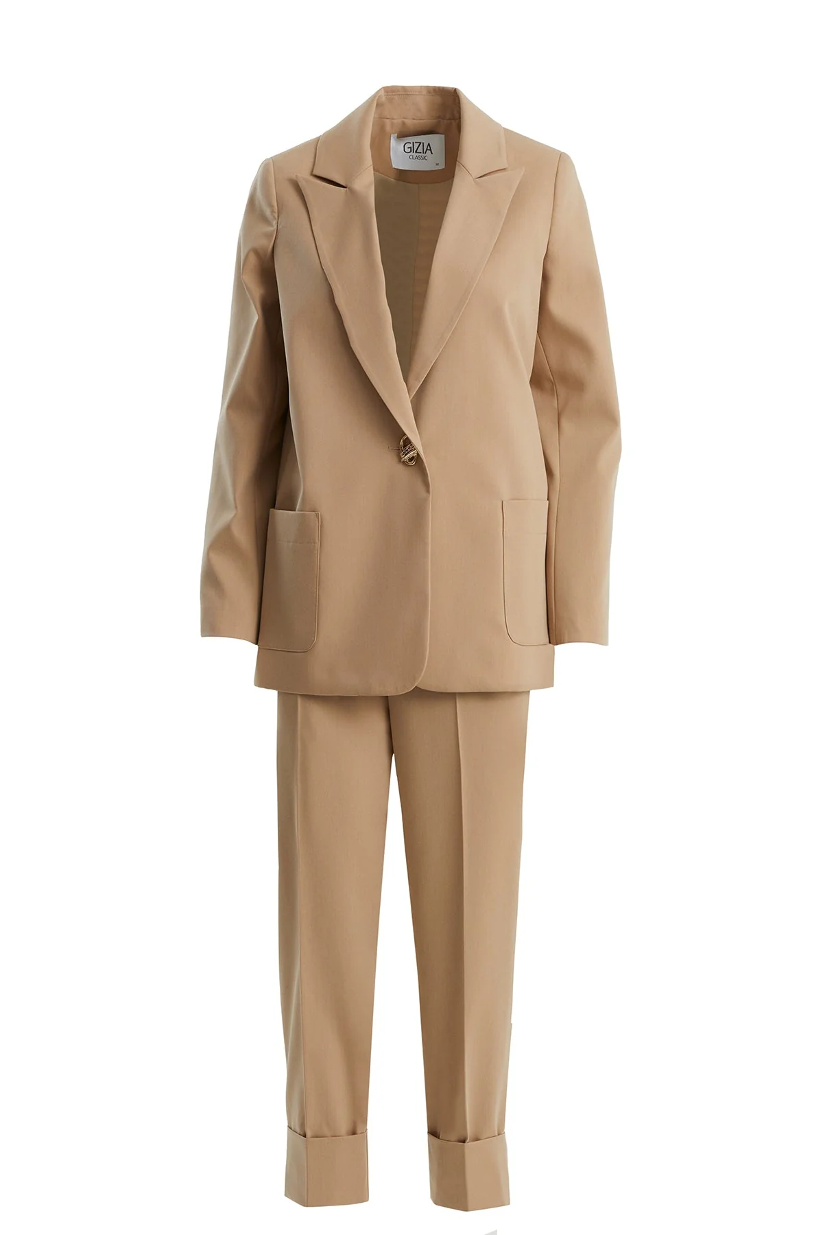 Brown Single-Button Blazer Suit