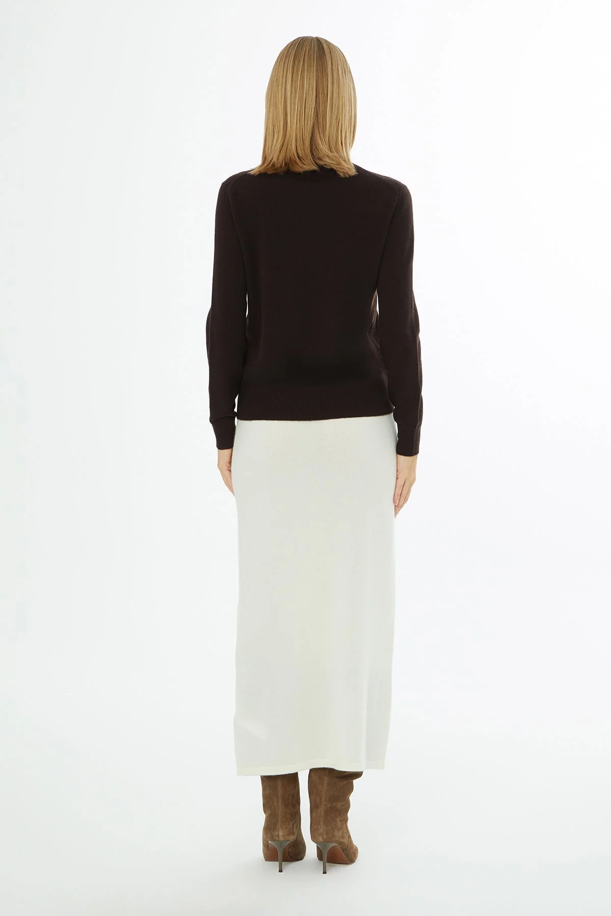 Brown Turtleneck Knit Blouse - Image 4