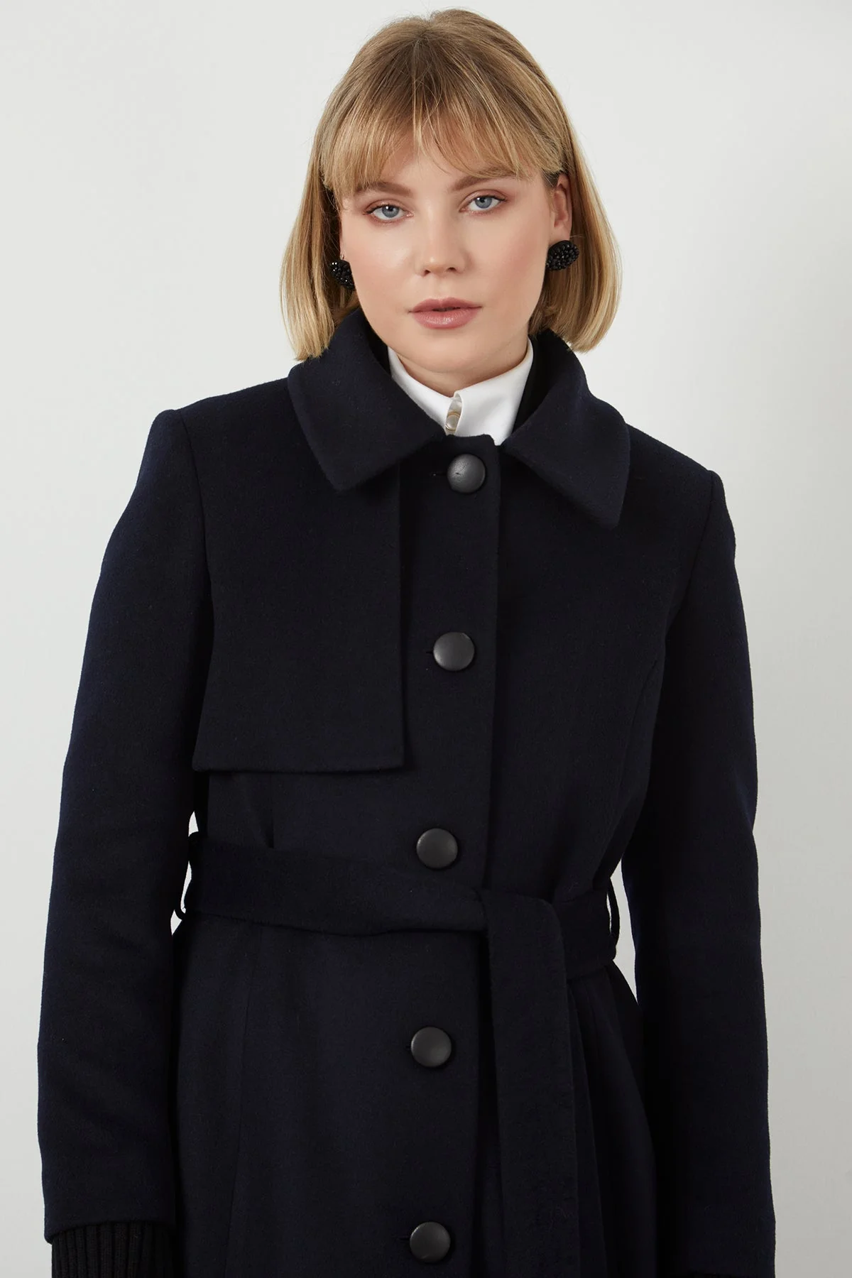 Dark Long Cashmere Coat - Image 3