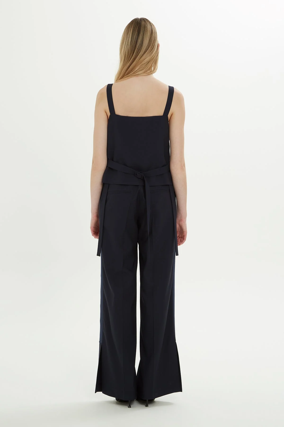 Dark Navy Tie-Back Strap Blouse - Image 4
