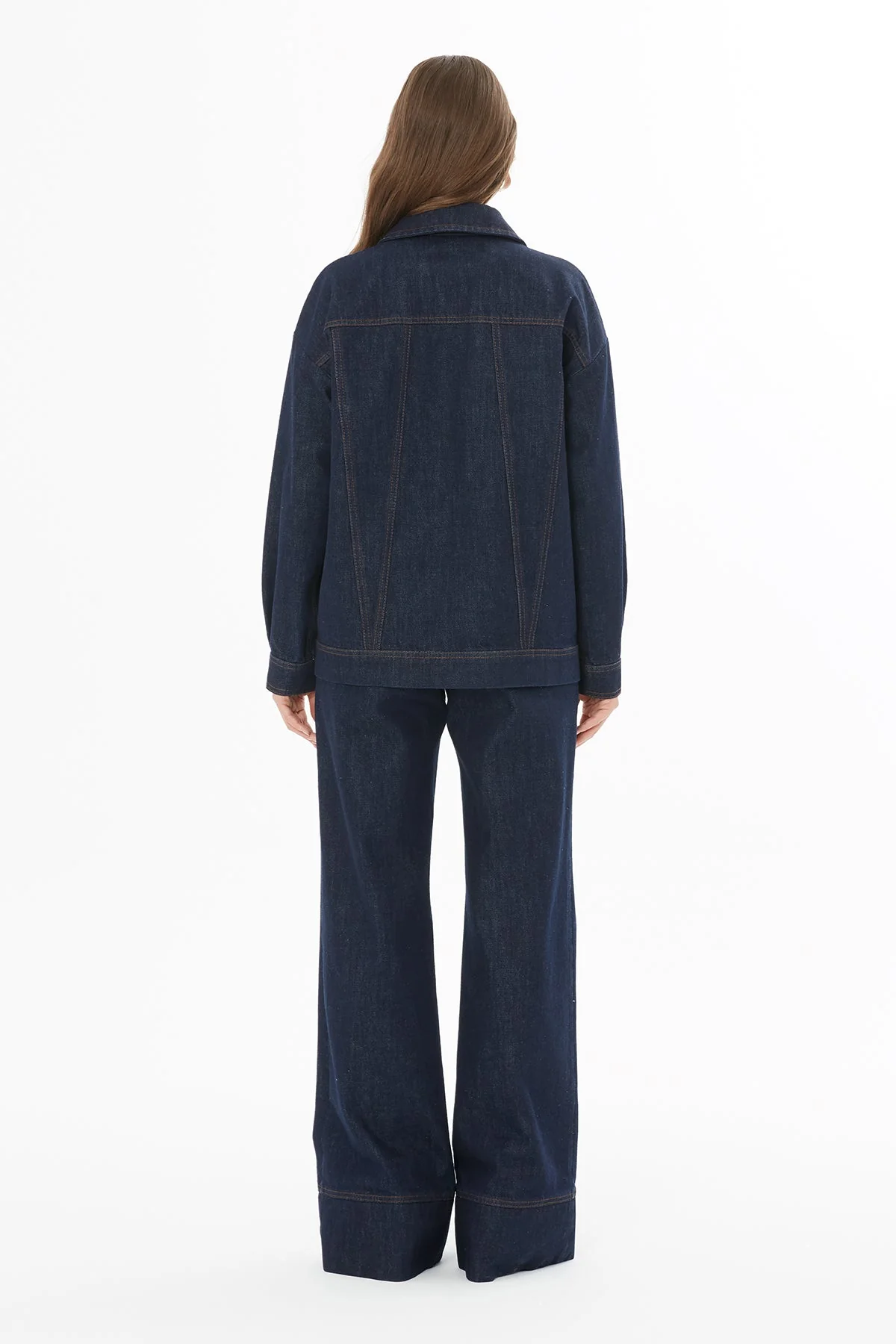 Denim Jacket with Stitching Detail - Image 3