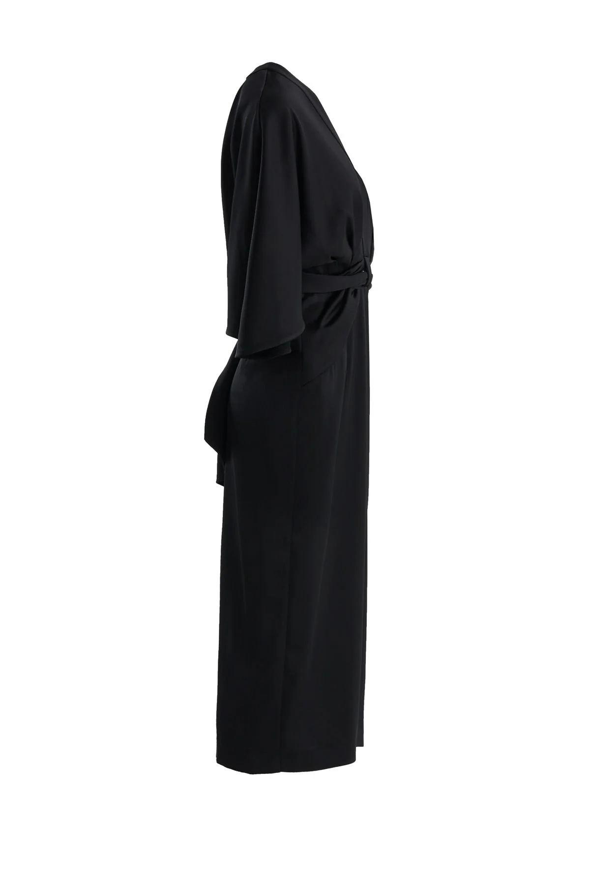 Draped Three-Quarter Sleeve Long Dress - Image 2