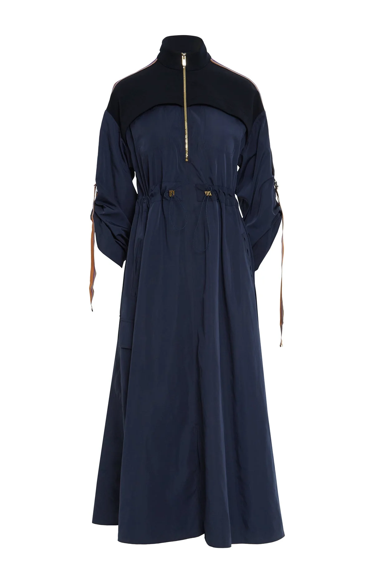 Dress with Zipper Details Drawstring Waist - Image 6