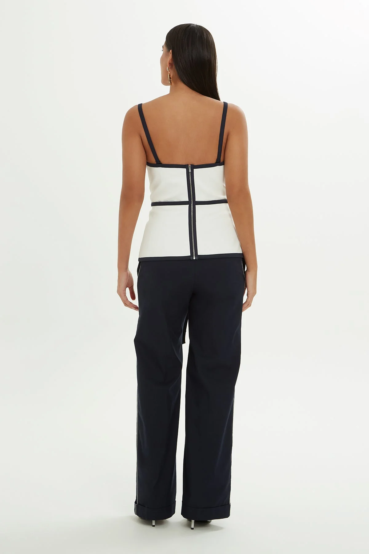 Ecru Blouse with Slit Detail Tie - Image 5