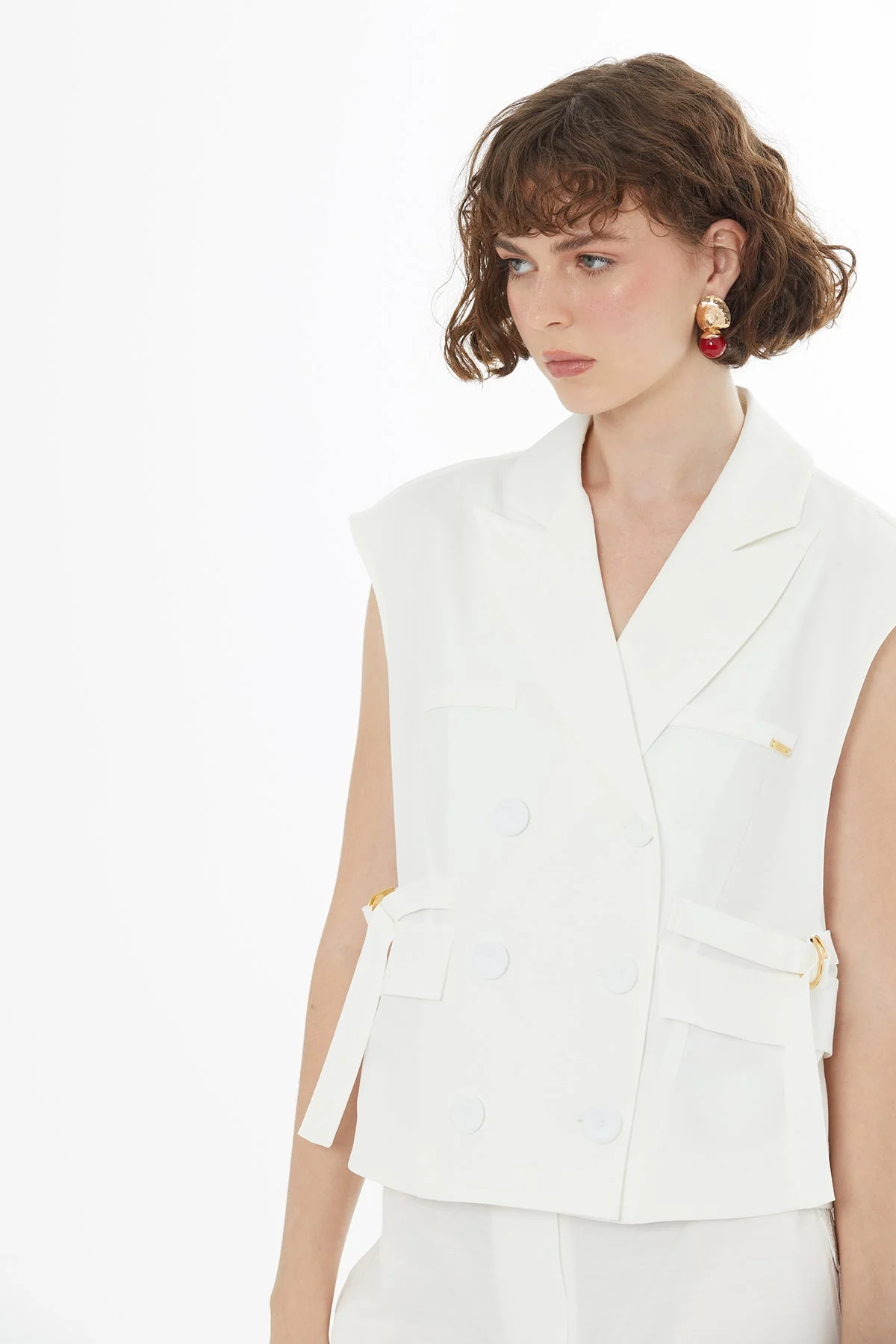 Ecru Buckle Detail Jacket - Image 3