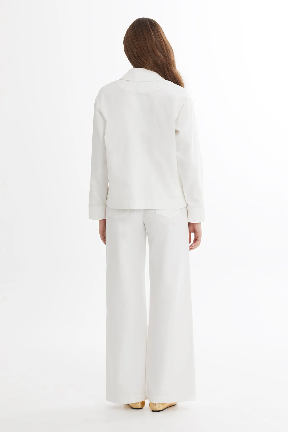 Ecru Canvas Embroidered Jacket - Image 5