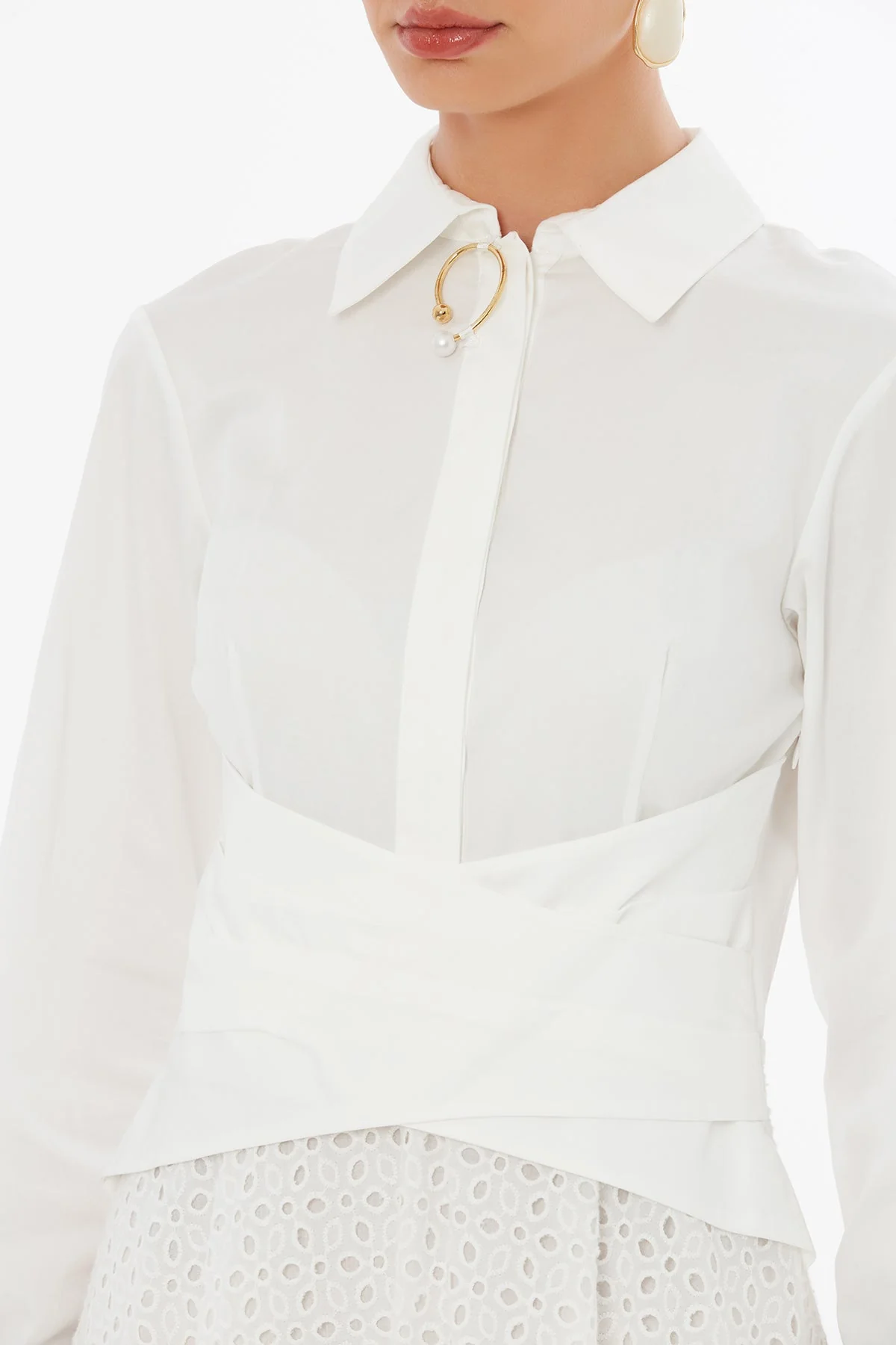 Ecru Collared Maxi Dress - Image 3