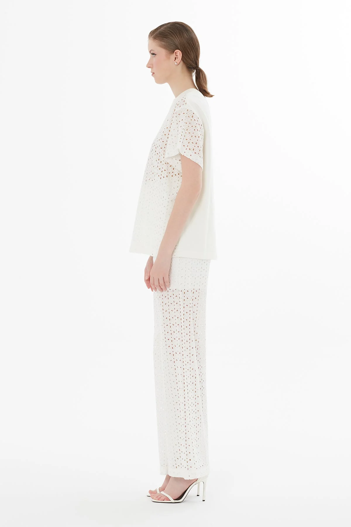 Ecru Crystal Print T-Shirt - Image 4