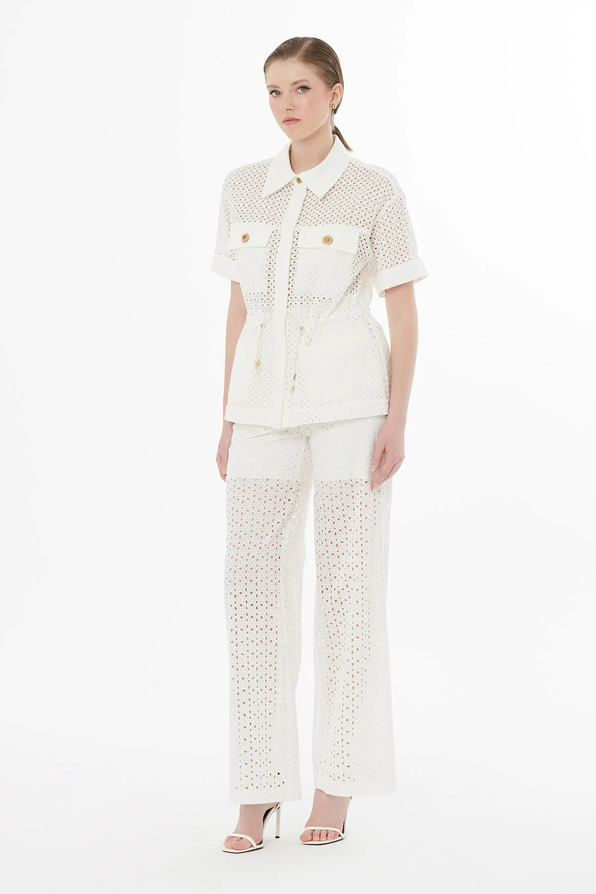 Ecru Elasticated Waist Short-Sleeve Shirt - Image 4