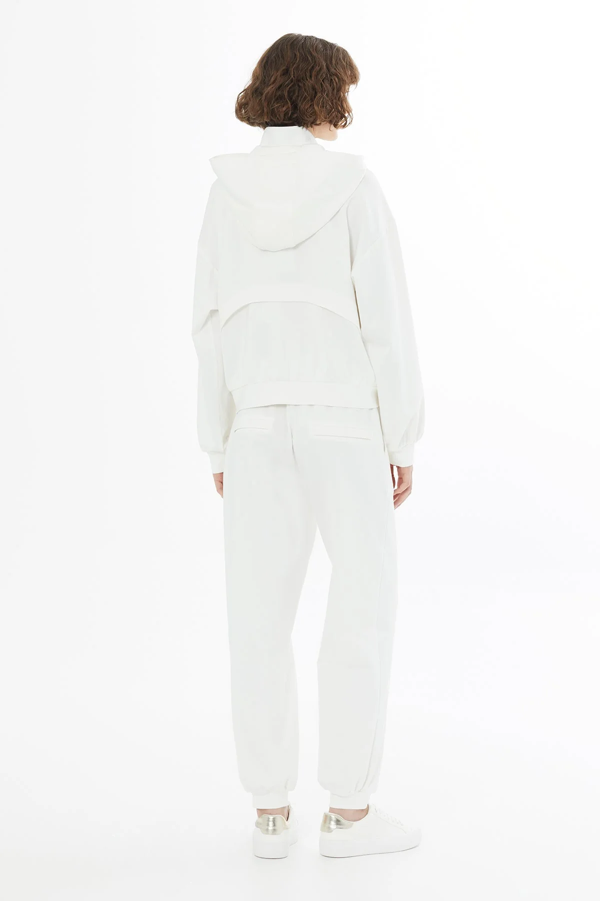 Ecru Embroidered Hooded Sweatshirt - Image 5