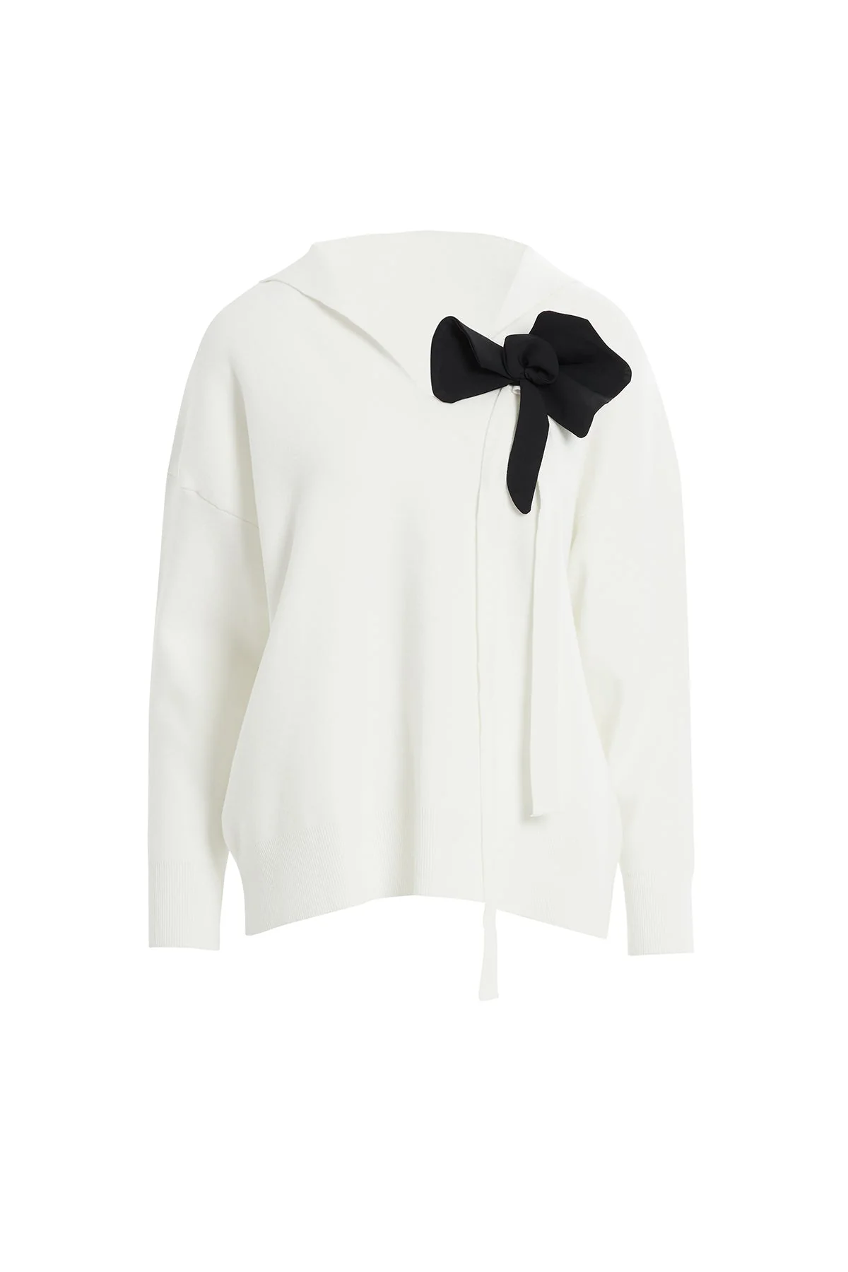 Ecru Flower Detail Knit Blouse
