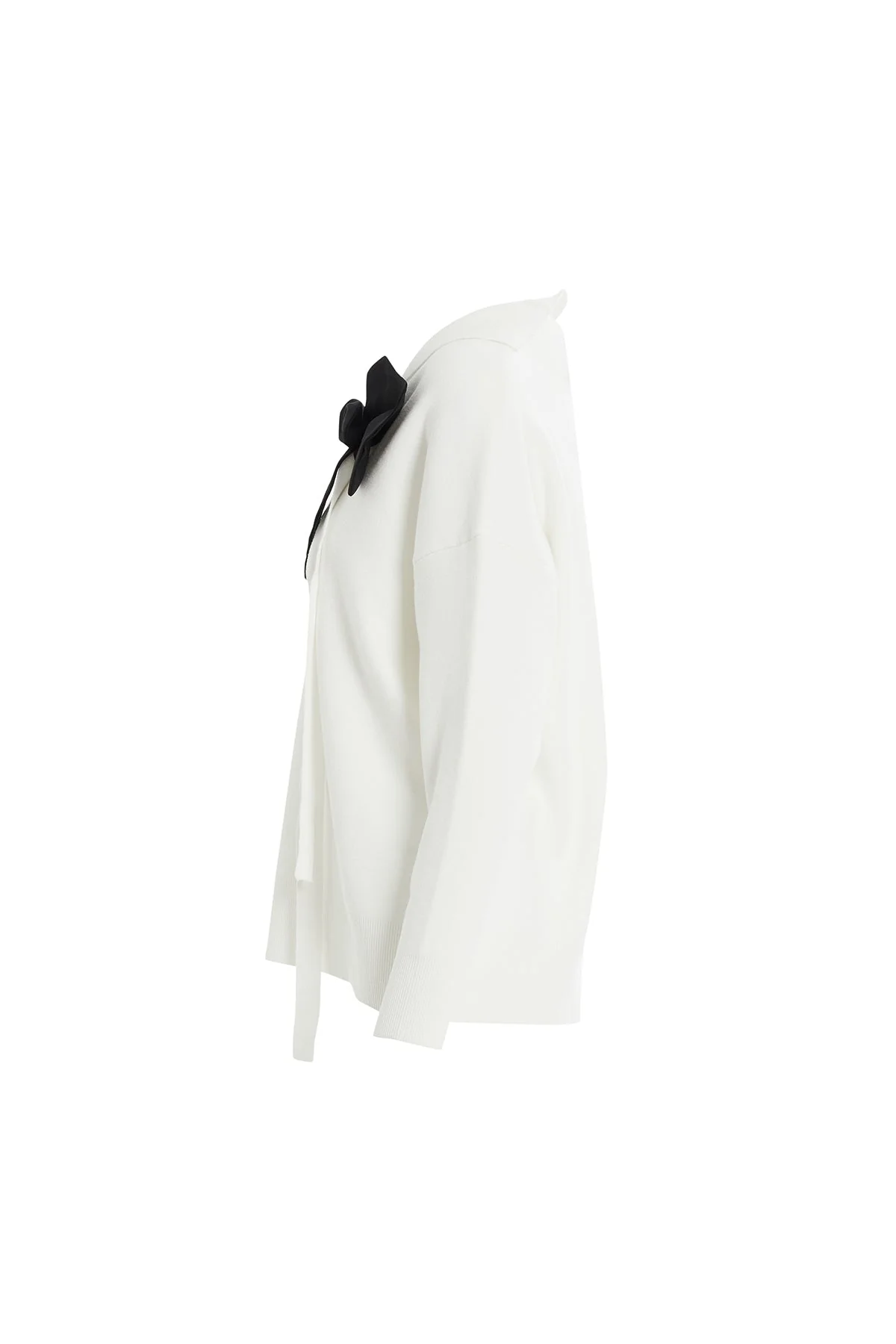 Ecru Flower Detail Knit Blouse - Image 3