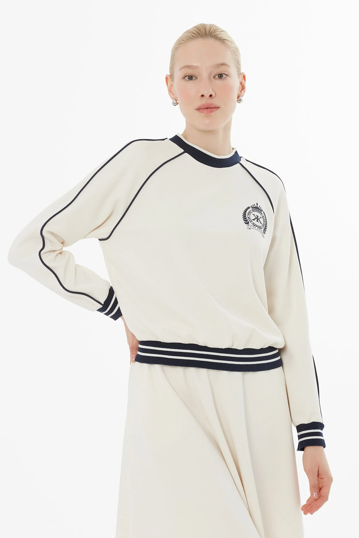 Ecru Logo Set with Midi Skirt - Image 2