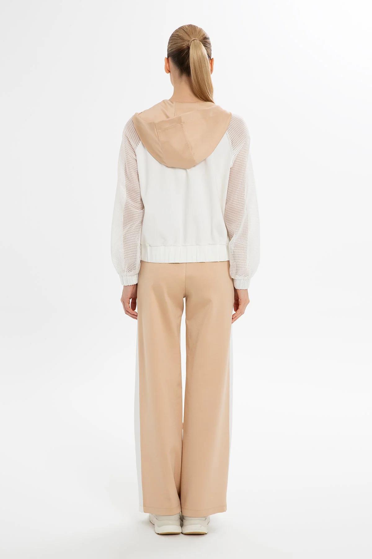 Ecru Mesh-Sleeve Sweatshirt - Image 5