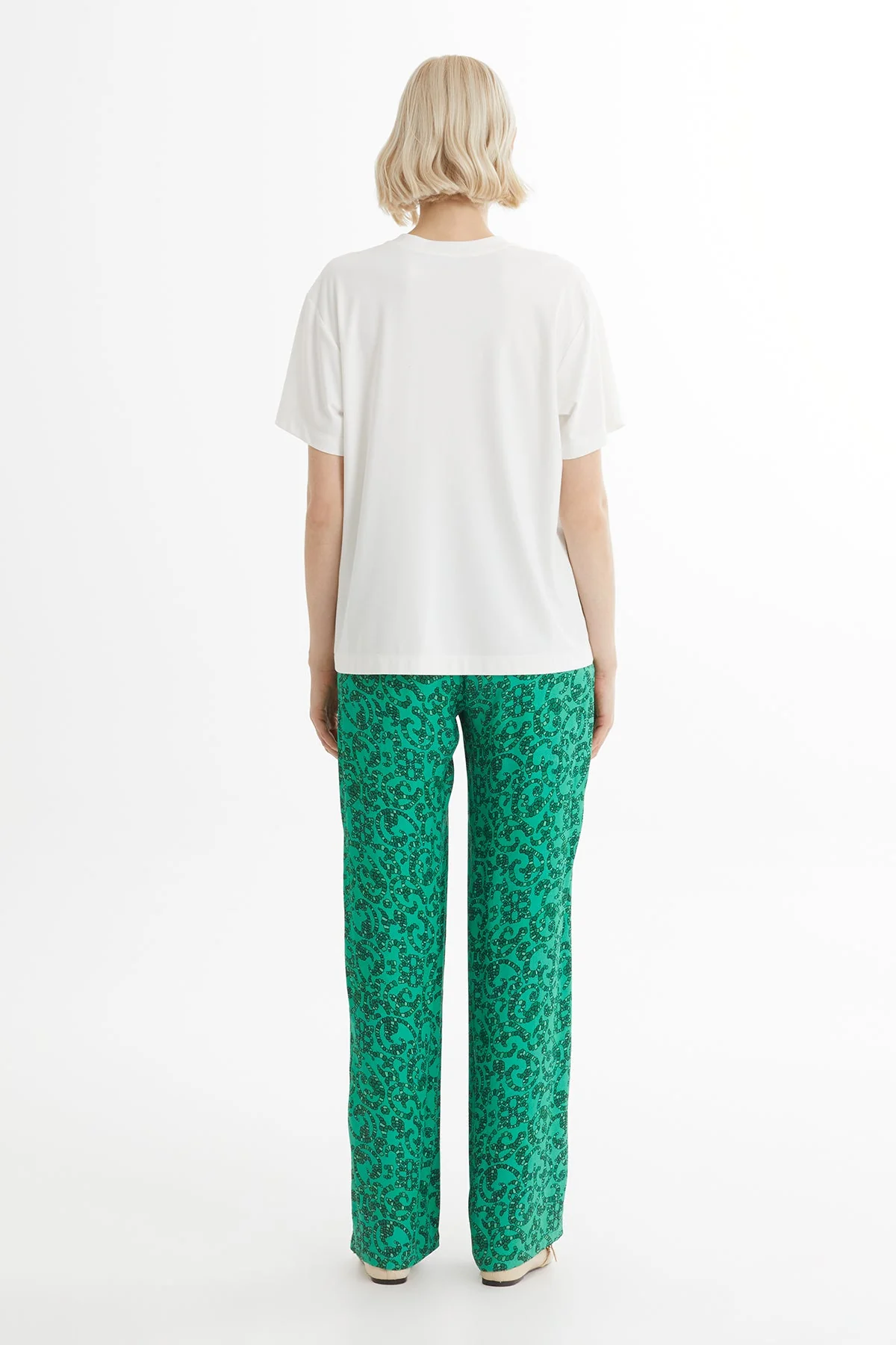 Ecru Printed Embroidered Detail T-Shirt - Image 4