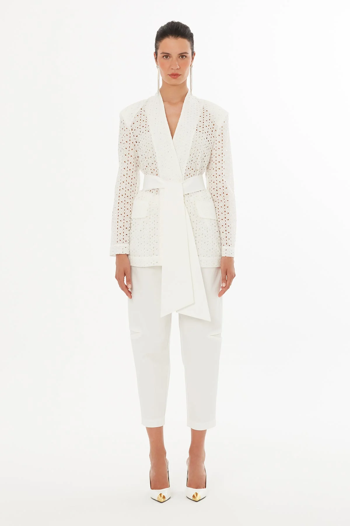 Ecru Removable Belt Jacket