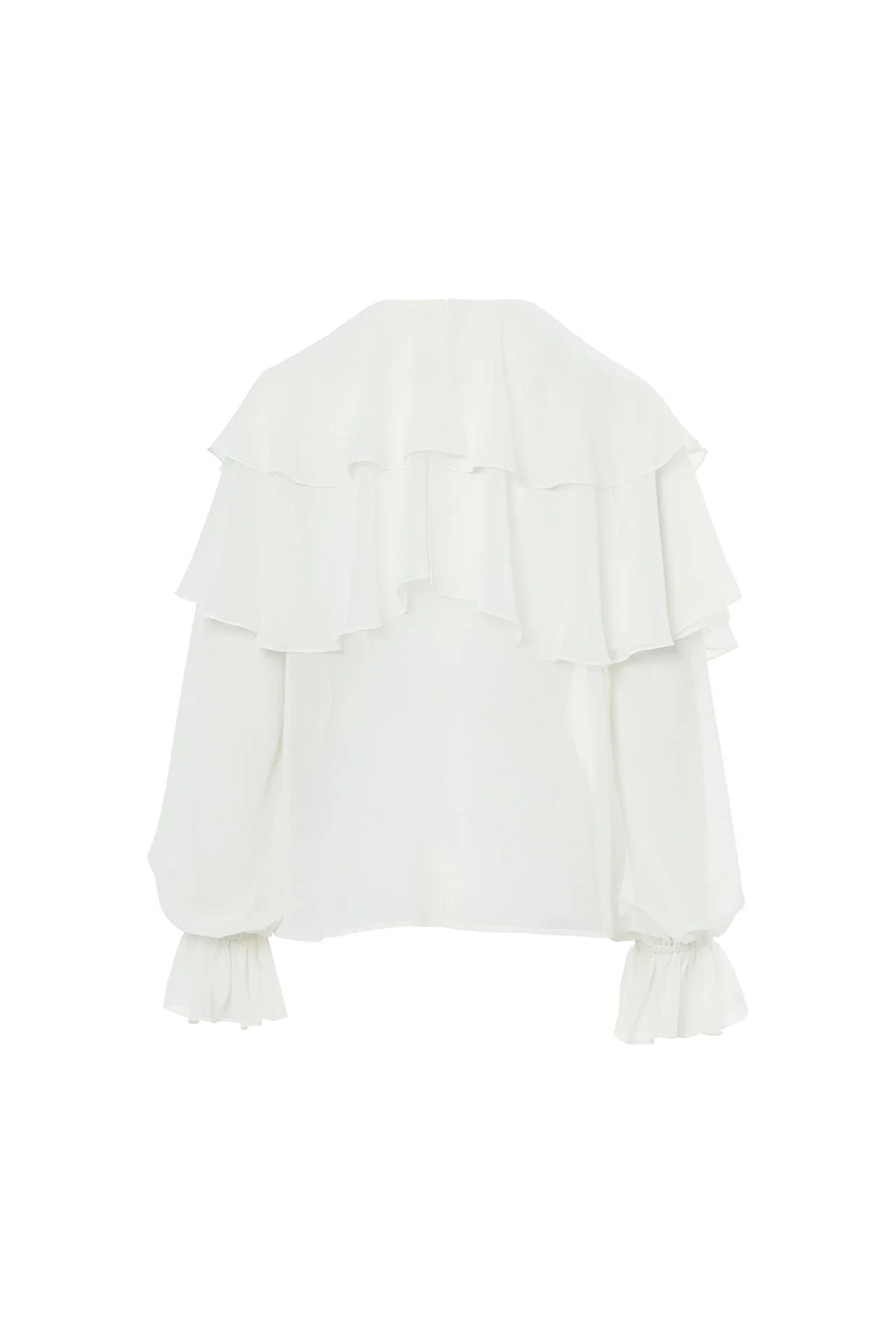 Ecru Ruffled Blouse - Image 3