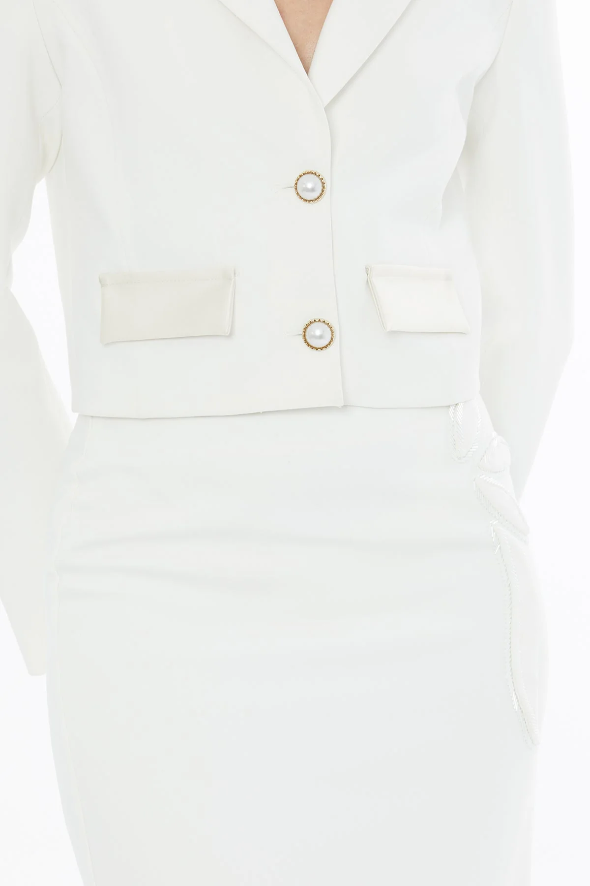 Ecru Short Button-Closure Jacket - Image 2