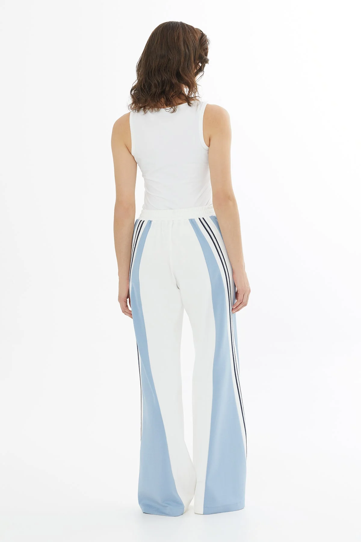 Ecru Striped Zip Pocket Joggers - Image 4