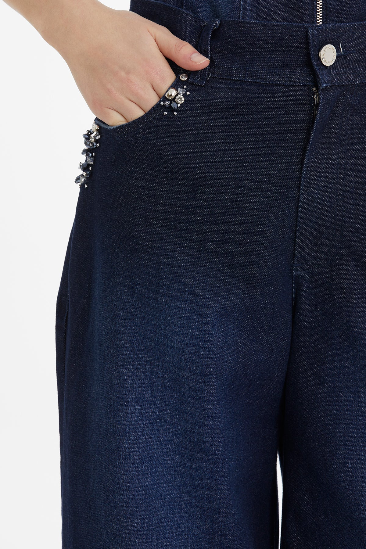 Blue Embroidered Detail Jeans - Image 3