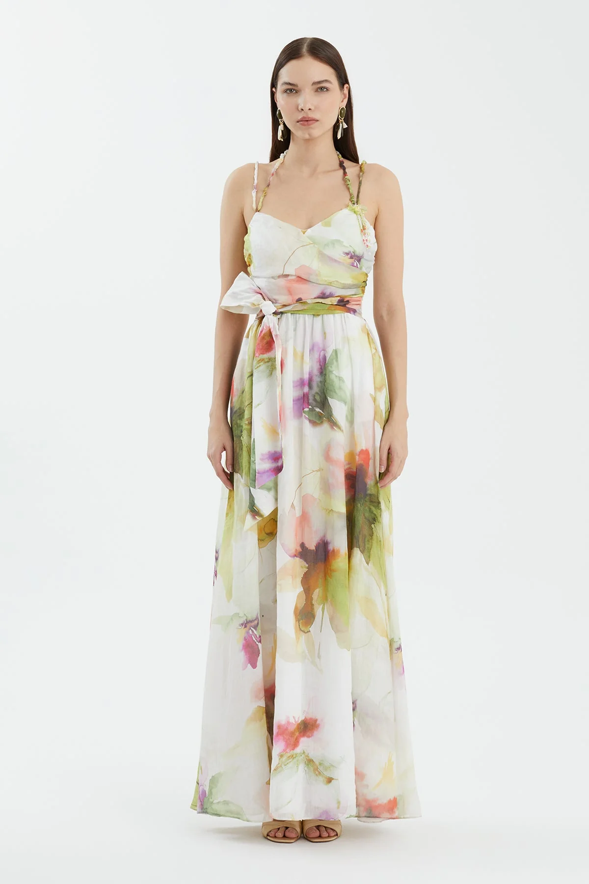 Embroidered Floral Print Dress