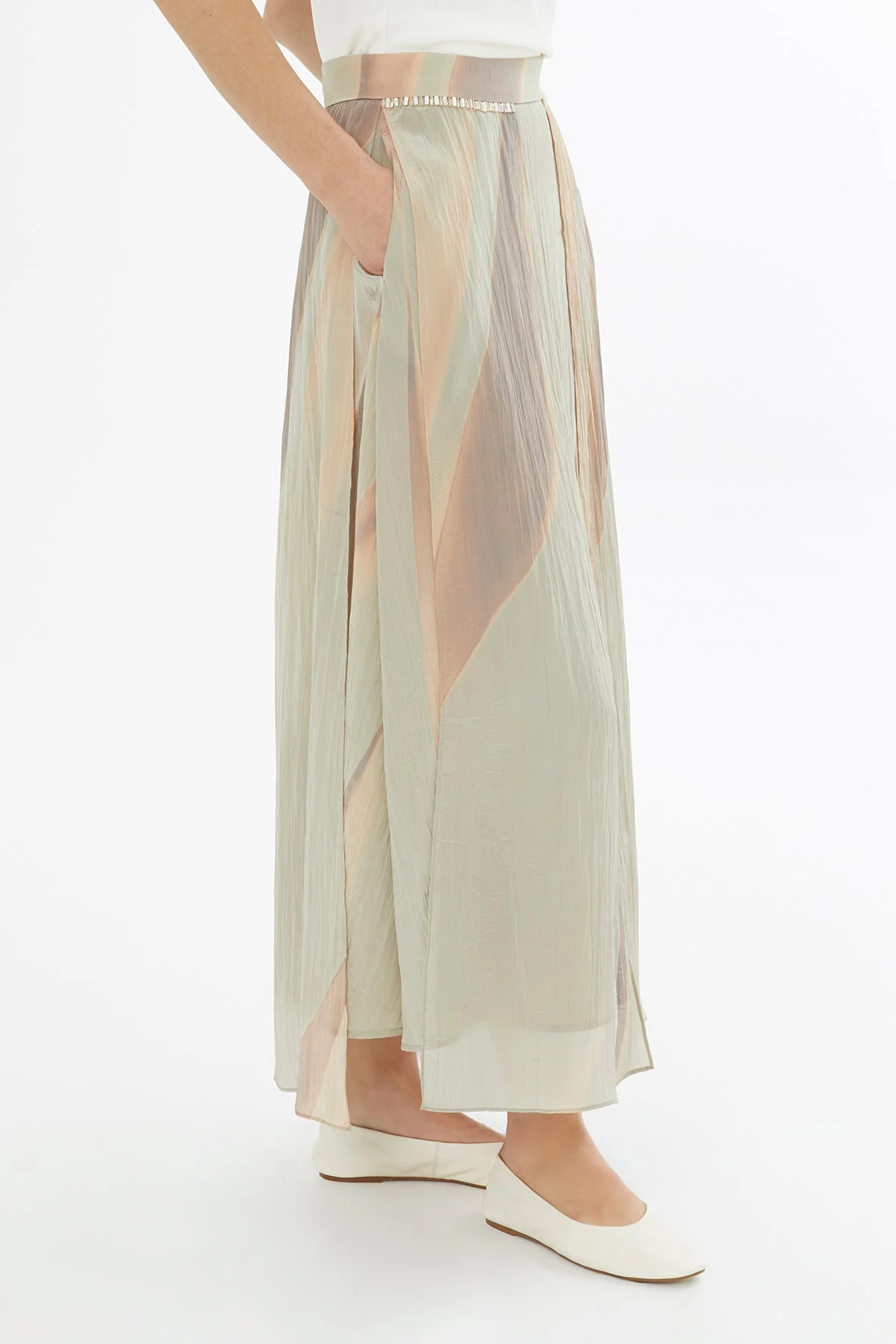 Embroidered Panelled Skirt - Image 3
