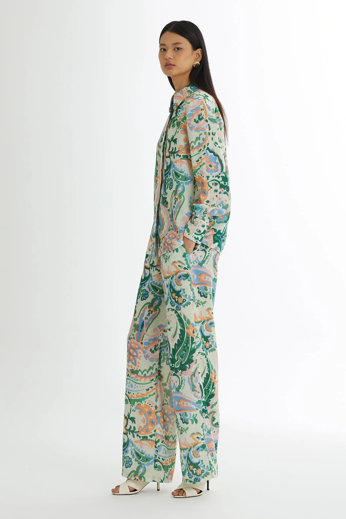 Embroidered Patterned Shirt Trouser Set - Image 3
