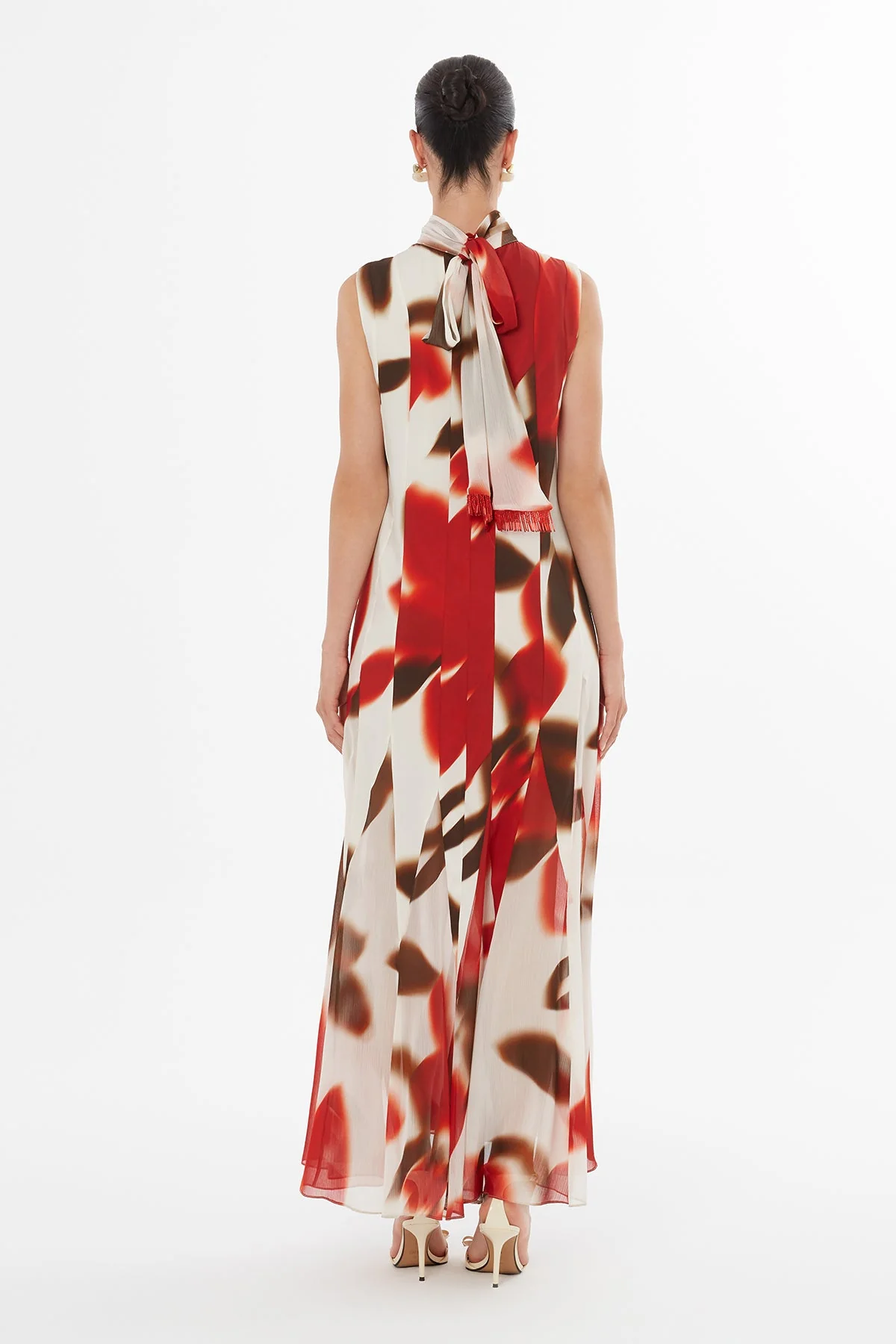 Embroidered Scarf-Hem Maxi Dress - Image 5
