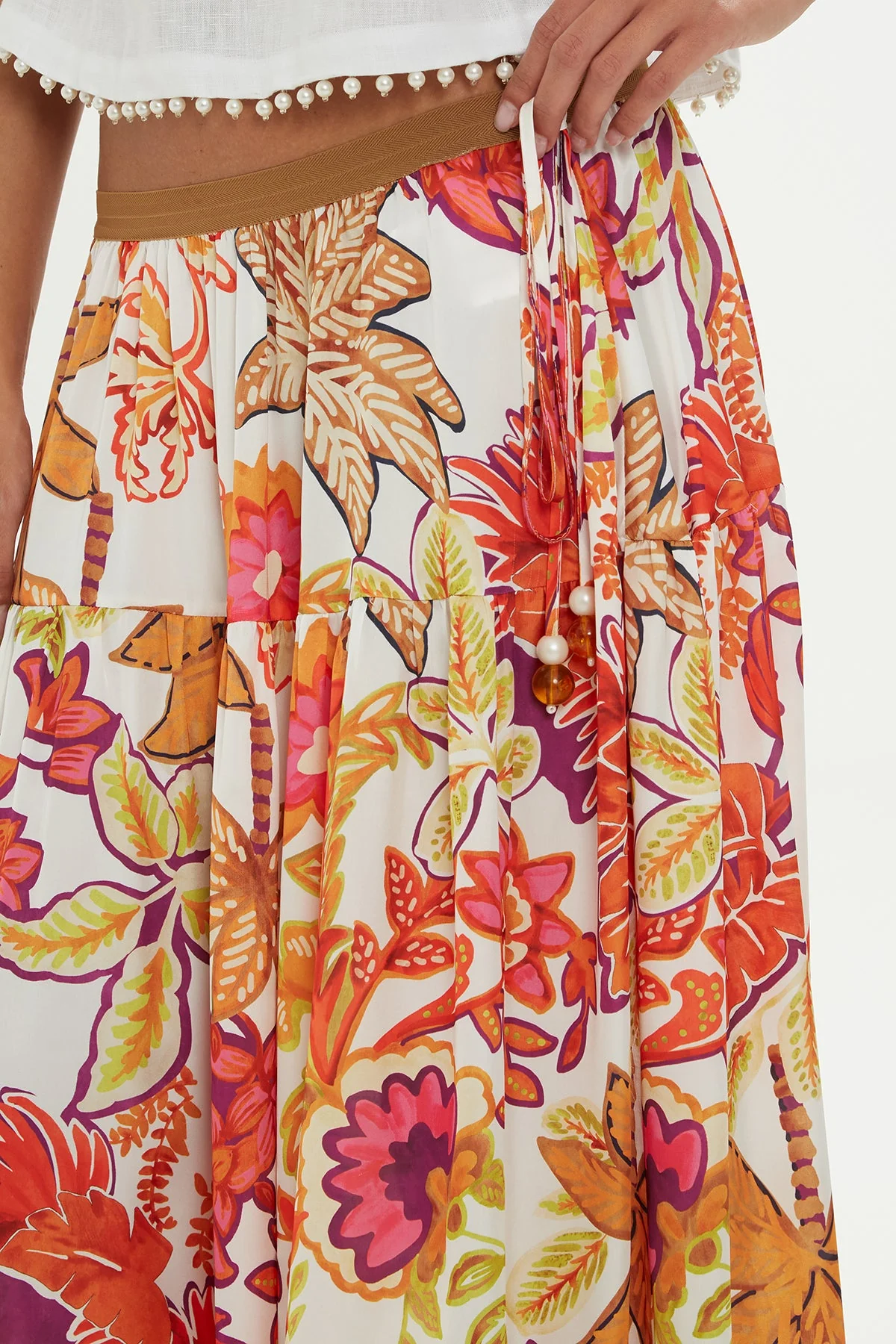 Floral-Patterned Midi Skirt - Image 2
