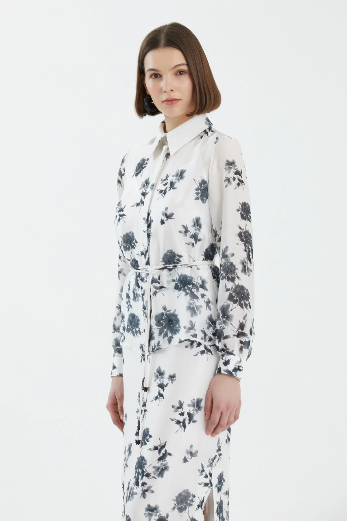 Floral Slit-Skirt Co-Ord Set - Image 2