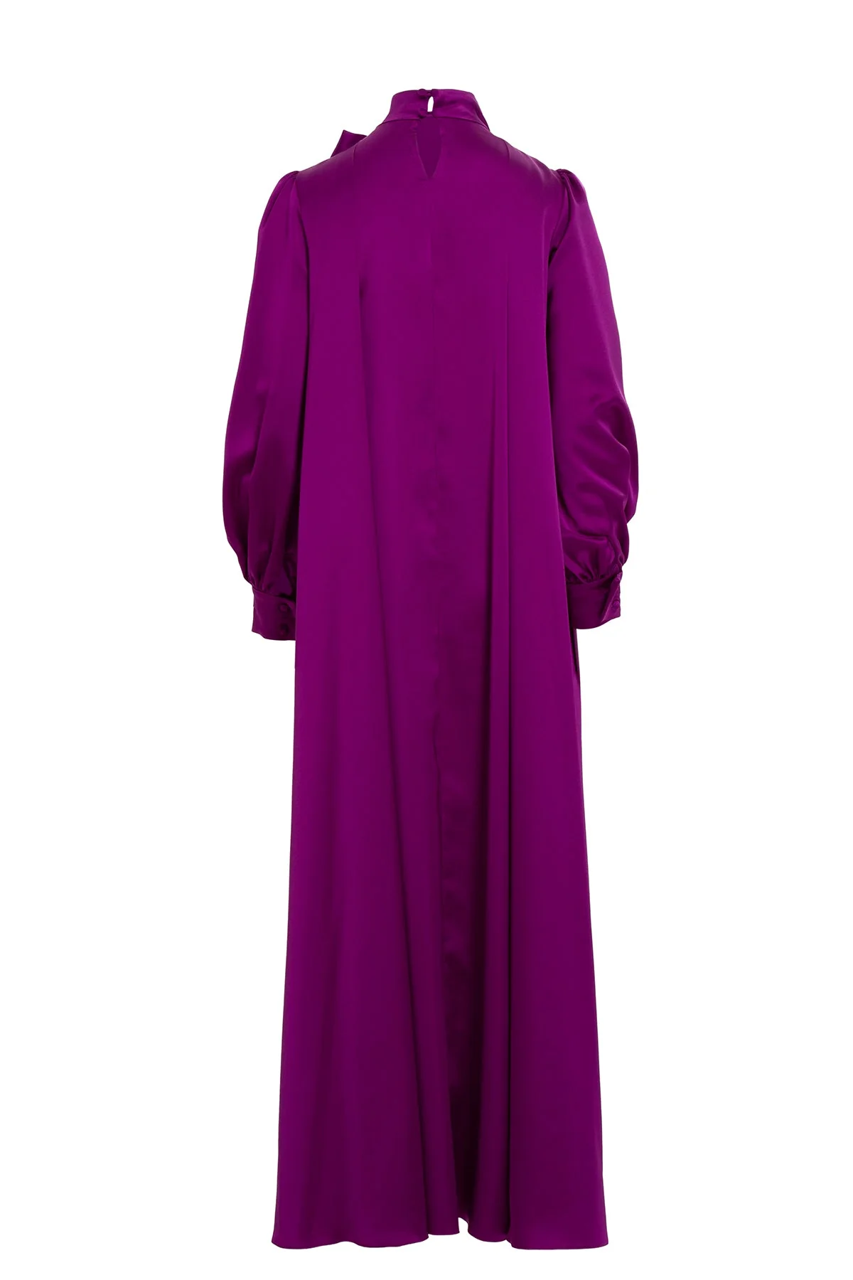 Fuchsia Embroidered-Collar Bow-Detail Maxi Dress - Image 3