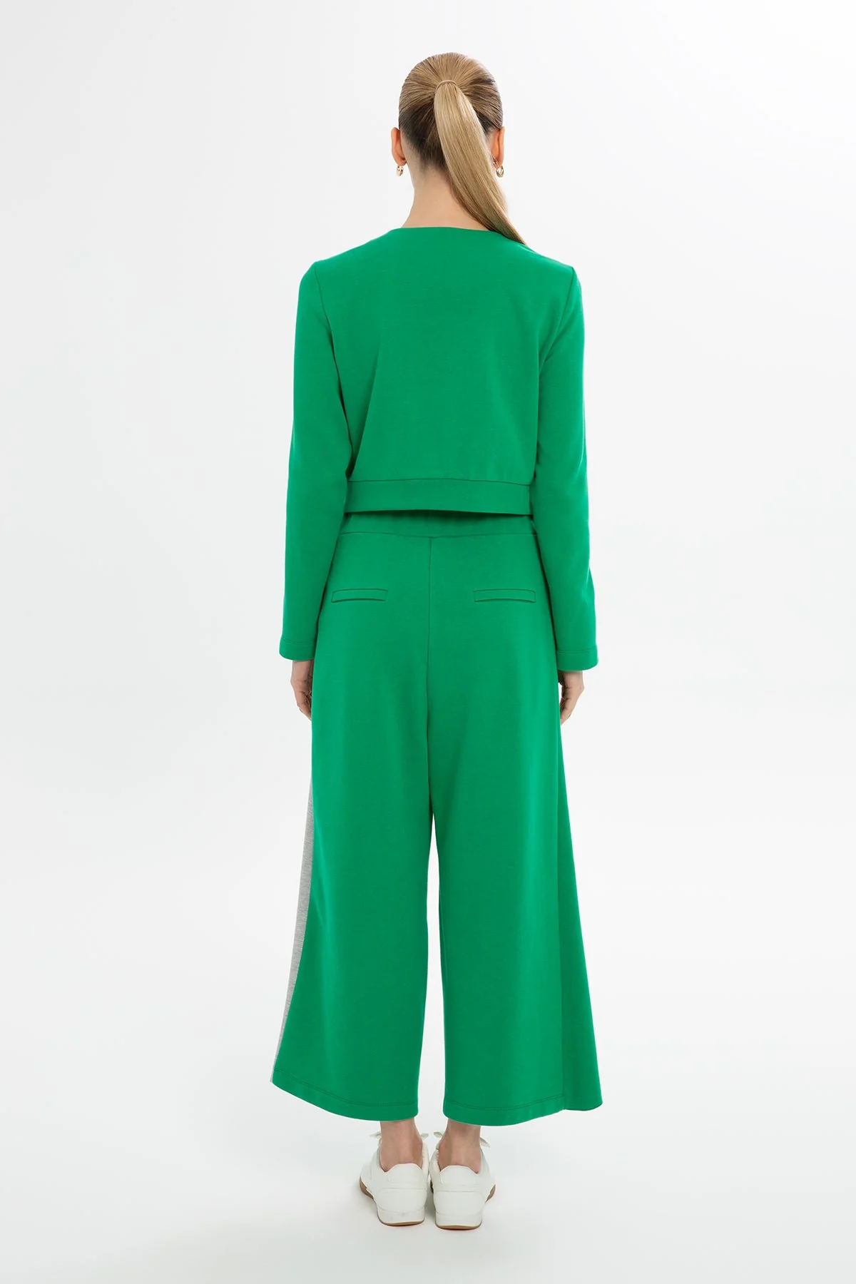 Green Asymmetric-Detail Sweatpants - Image 5