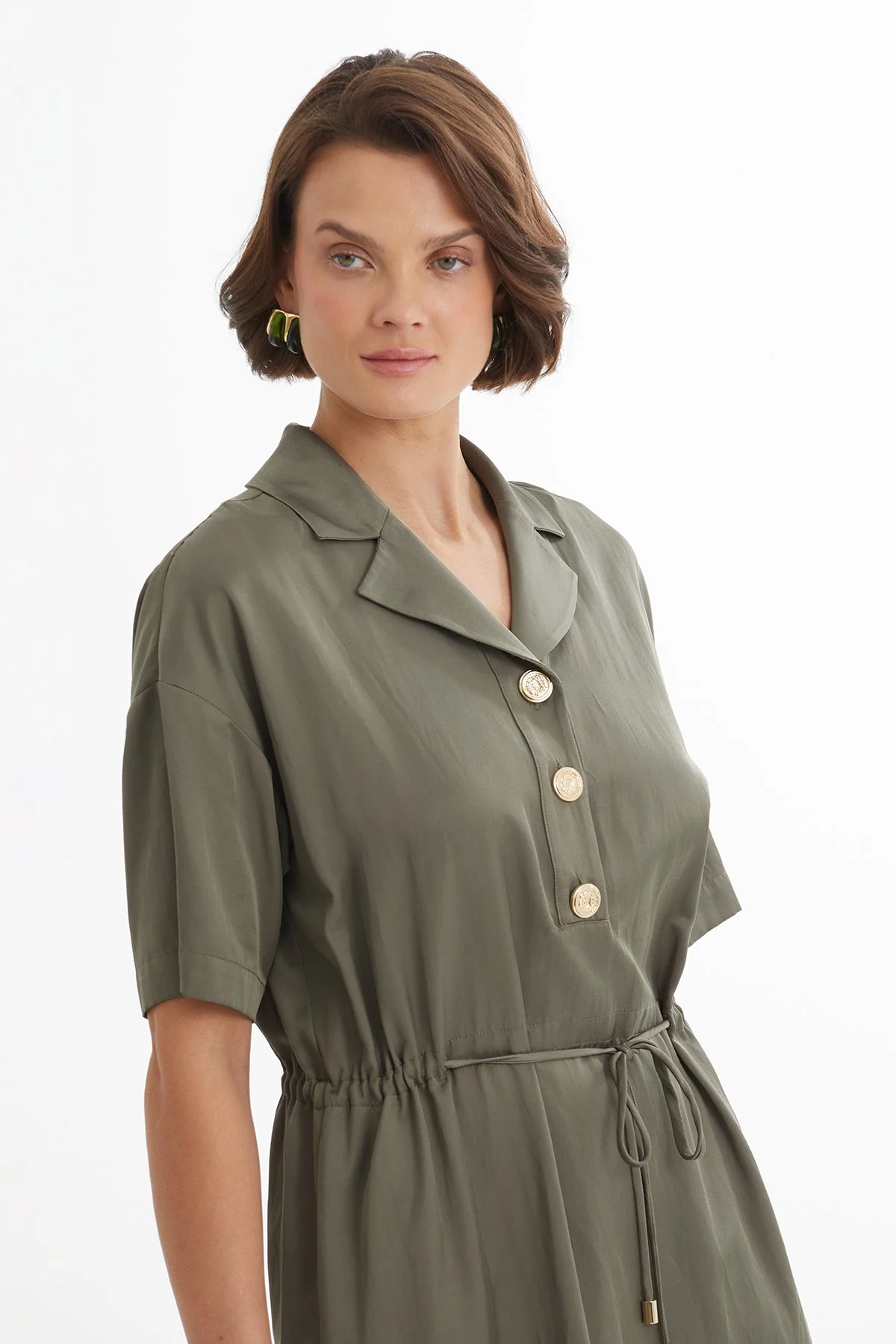 Green Cord-Tie Dress - Image 2