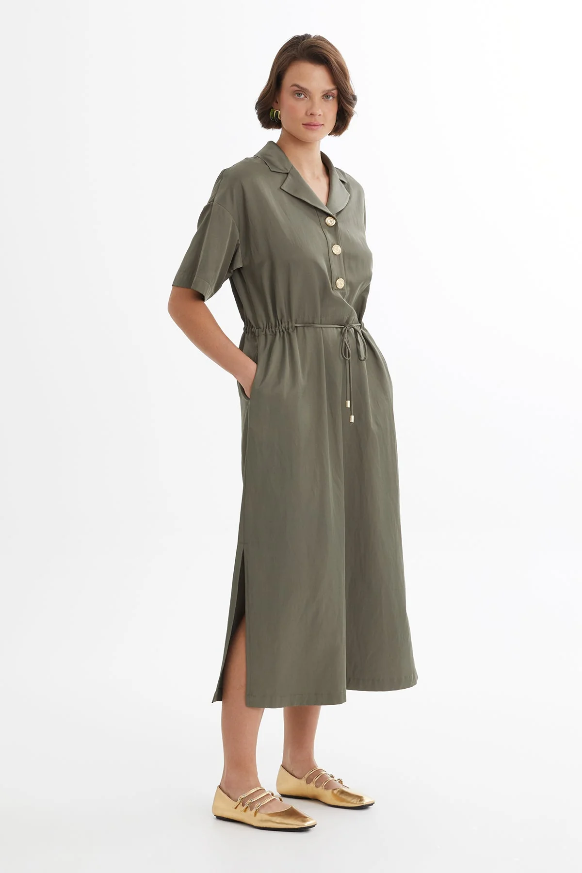 Green Cord-Tie Dress - Image 3