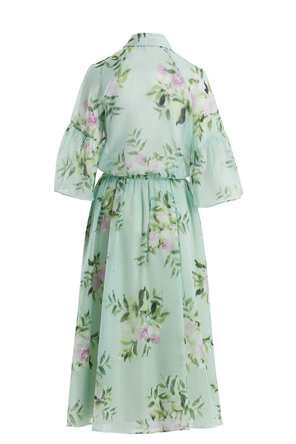 Green Patterned Shirt and Skirt Set - Image 3