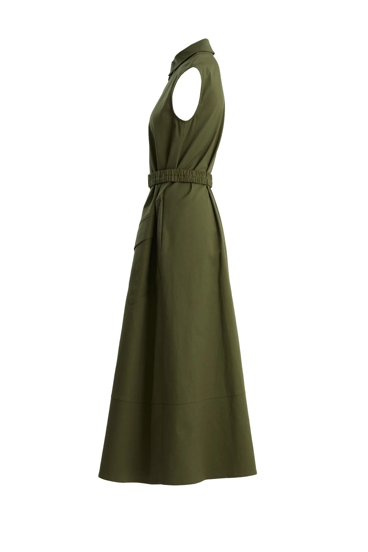 Green Sleeveless Shirt Dress - Image 2