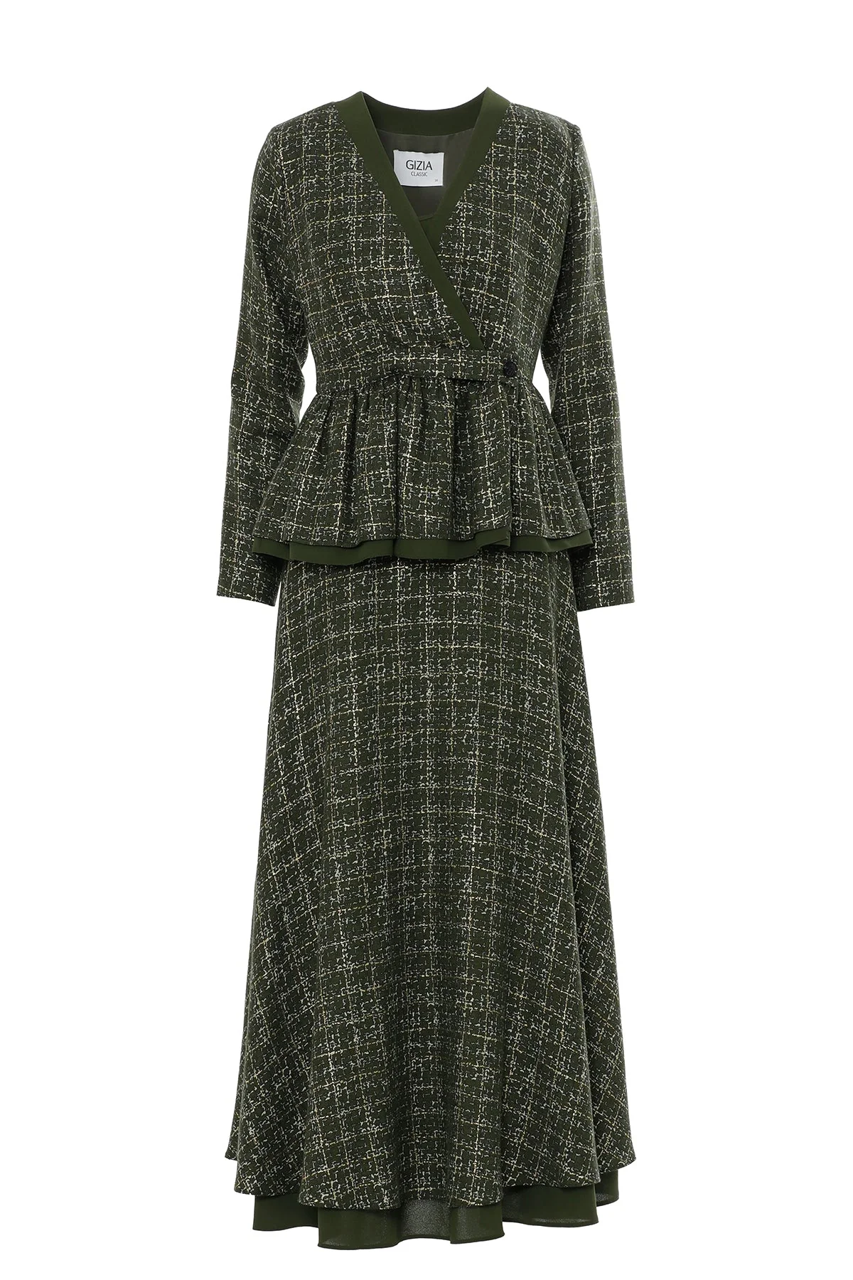 Green Suit with Pleated Jacket