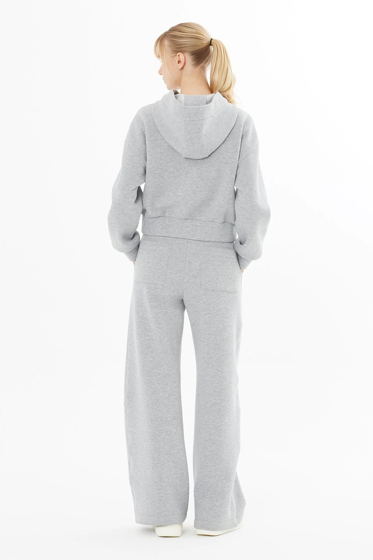 Grey Hooded Sweatshirt with Logo Detail - Image 4