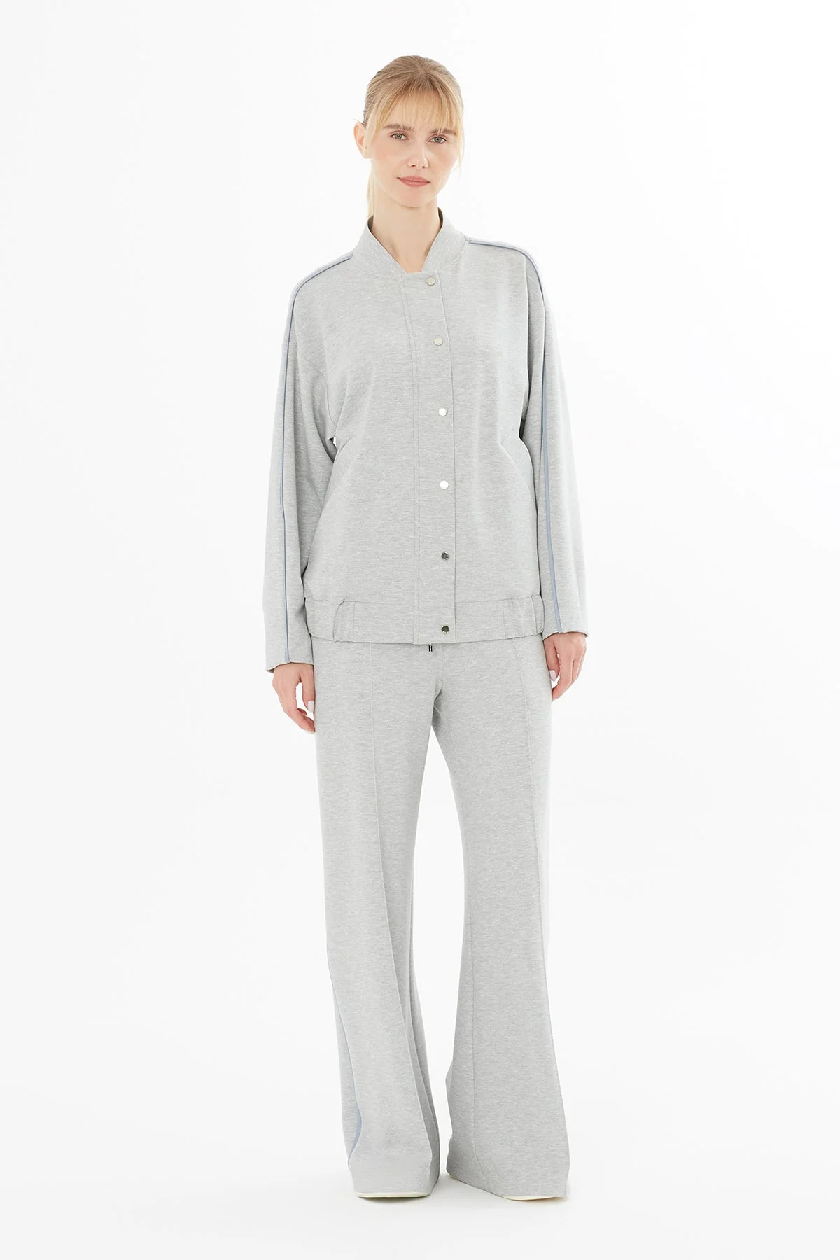 Grey Jacket with Elastic Waist - Image 2