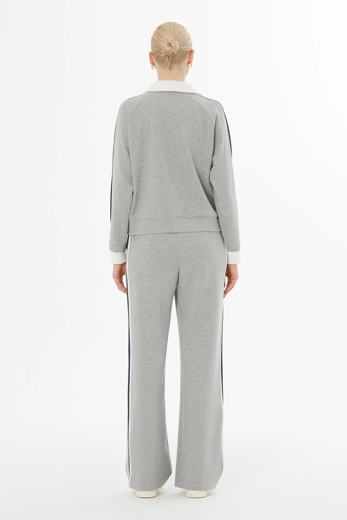 Grey Knitted-Collar Tracksuit Set - Image 5