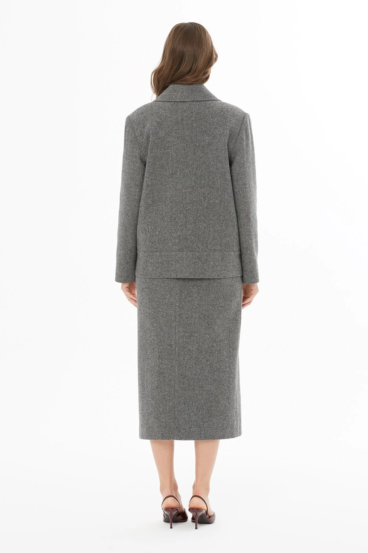 Grey Long-Sleeve Front-Button Jacket - Image 5