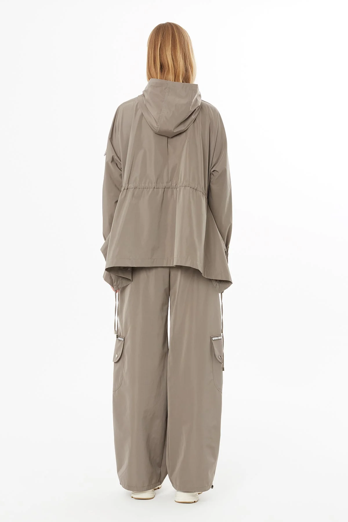 Grey Raincoat with Drawstring Waist - Image 5