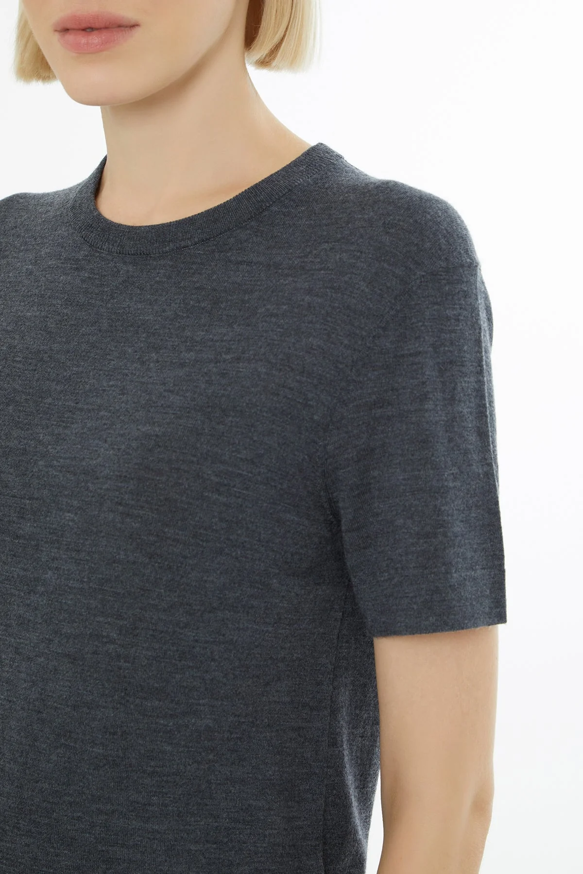Grey Round-Neck Blouse - Image 2