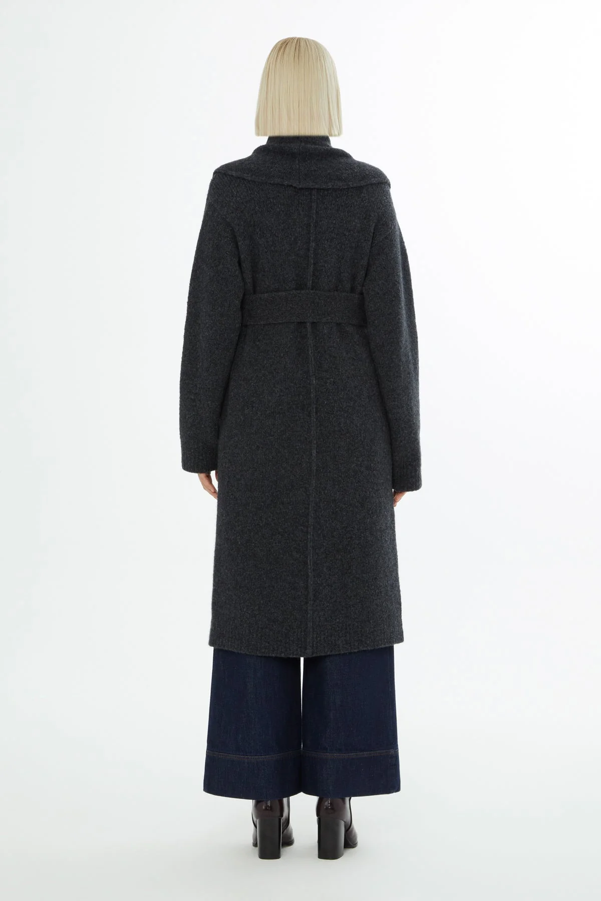 Grey Shawl-Collar Coat with - Image 5